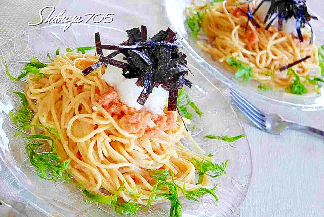 ☆冷静明太子パスタ大根おろしのせ☆