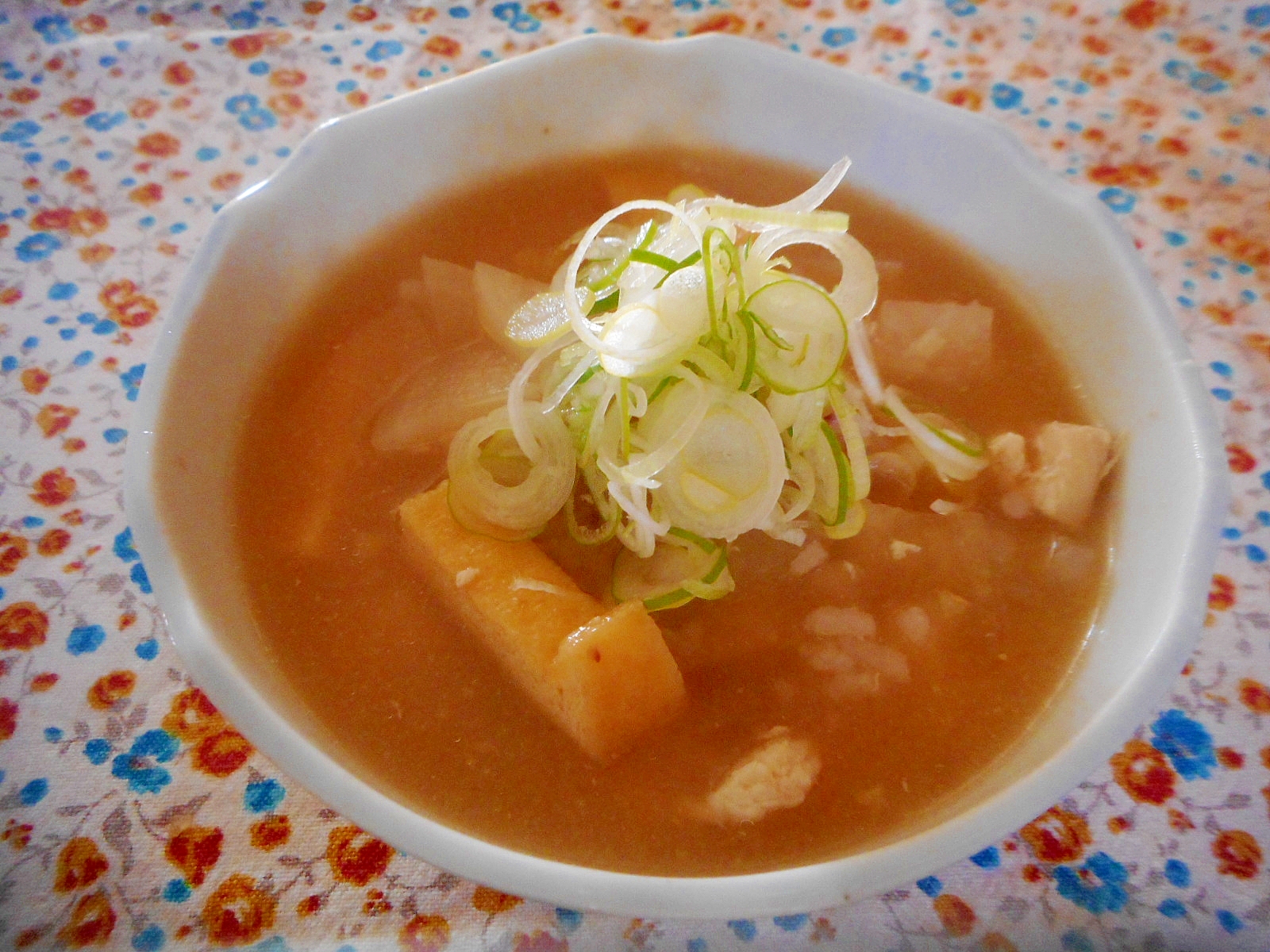 大根とお揚げの生姜味噌雑炊