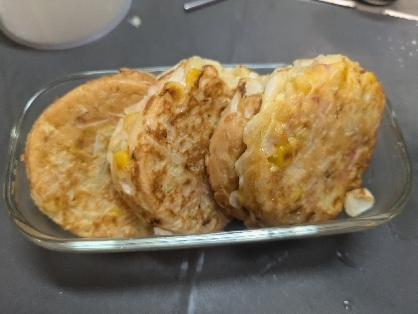 春キャベツとコーンのお好み焼き