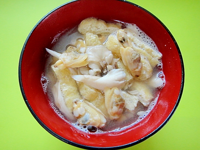 舞茸とあさり油揚げの味噌汁