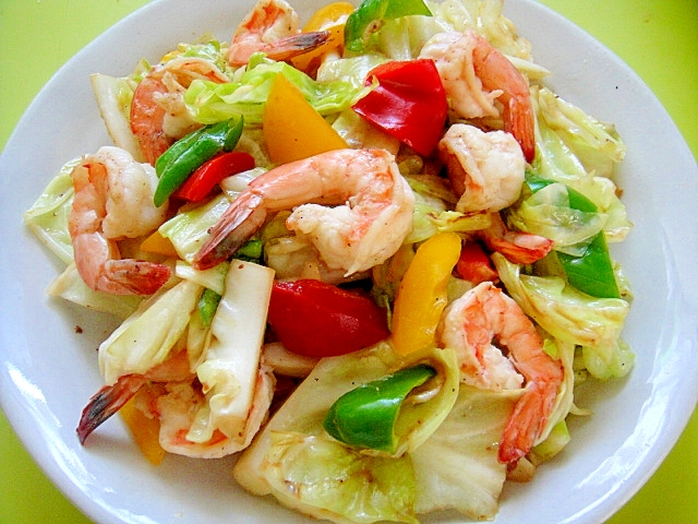 キャベツとエビパプリカのガーリックダシダ炒め レシピ 作り方 By Mint74 楽天レシピ キャベツとエビパプリカのガーリックダシダ炒め レシピ 作り方 By Mint74 楽天レシピ