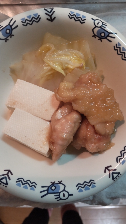 鶏肉と白菜と豆腐の和風煮