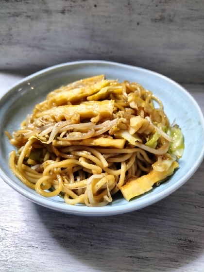 きょうはこちら♬筍使って焼きそば♡美味しいおかずになりましたʕ⁠ ⁠ꈍ⁠ᴥ⁠ꈍ⁠ʔレシピ感謝です❦