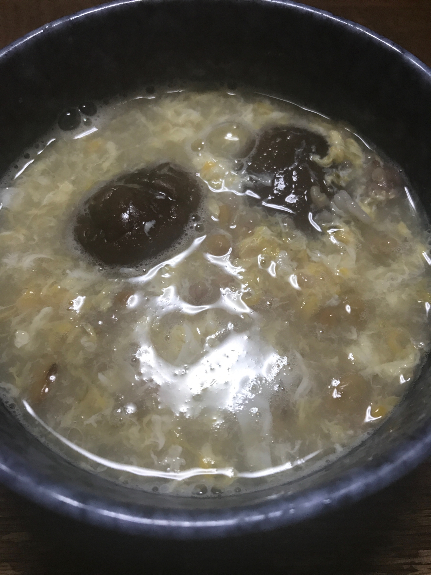 干し椎茸の納豆雑炊