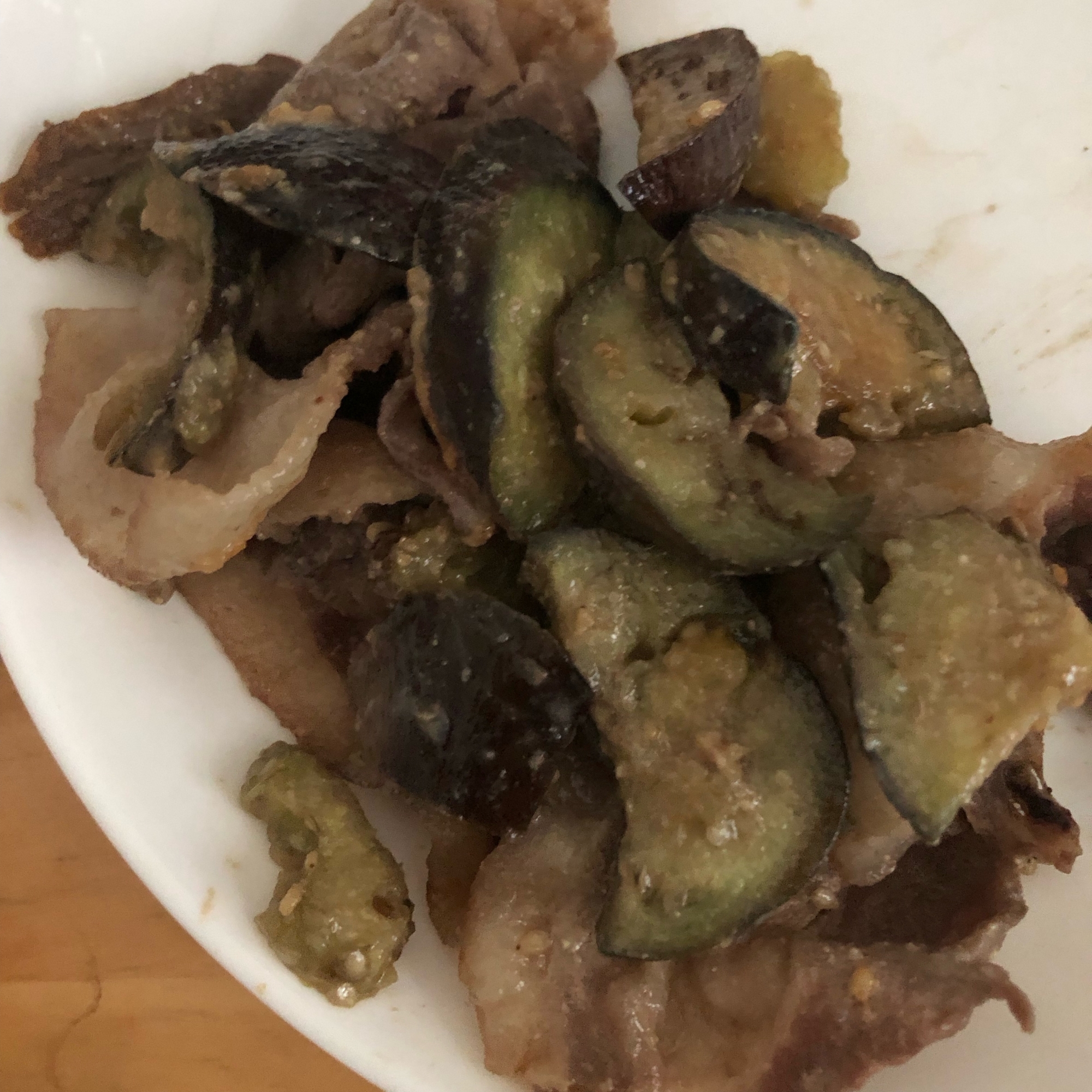茄子と豚バラの味噌炒め