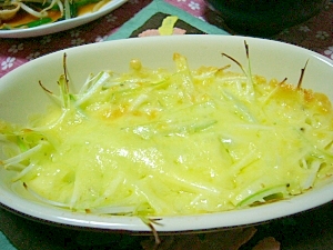 材料3つ(/・ω・)☆簡単葱のチーズ焼き☆