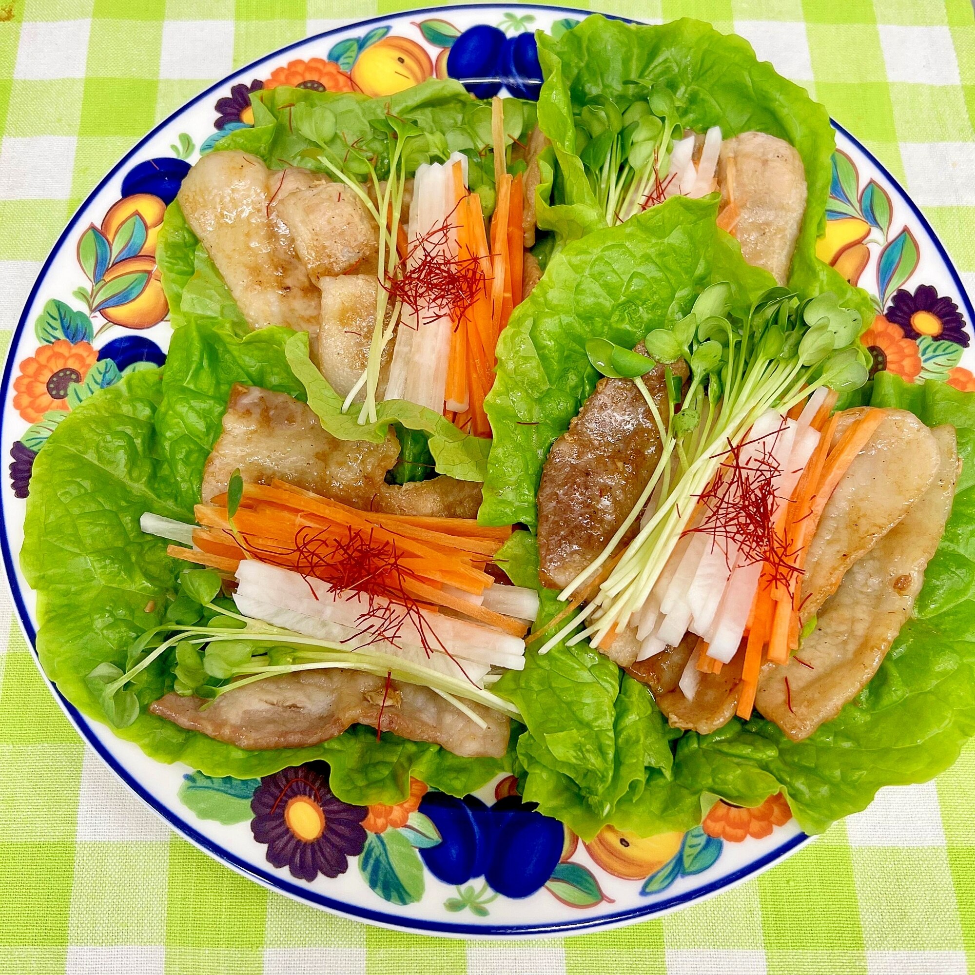 野菜たっぷり 焼肉サラダ巻き レシピ 作り方 By まめもにお 楽天レシピ