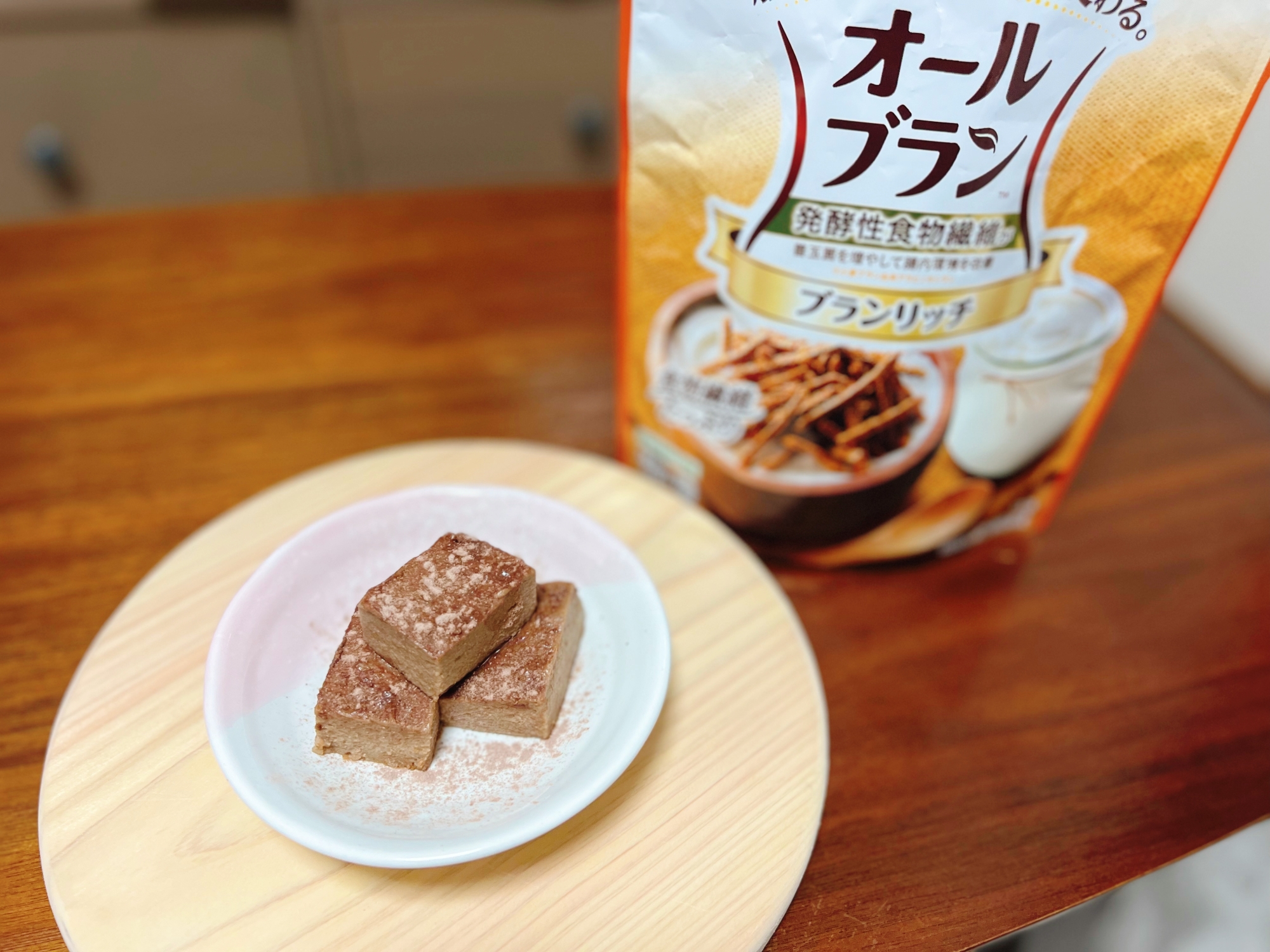オールブランで腸活‼️豆腐とココアの簡単デザート