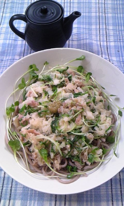 爽やか柚子風味♪水菜おろしぶっかけ蕎麦♪