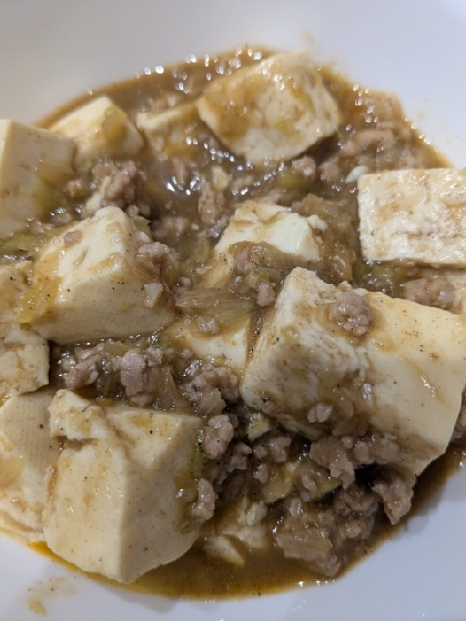 キャベツと豚こまの麻婆豆腐