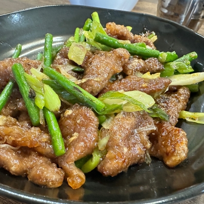 牛肉とニンニクの芽の炒め物