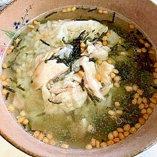 かんぱちのアラの塩焼きで　お茶漬け