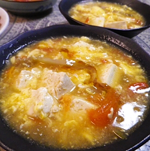 搾菜トマト豆腐スープ