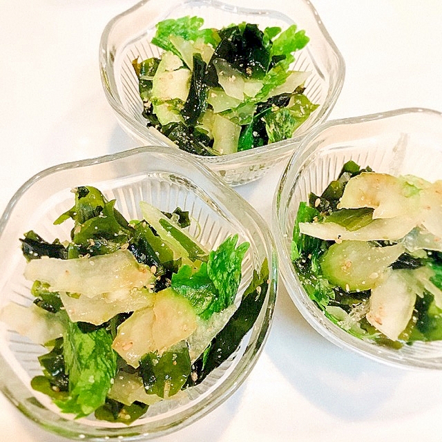 塩もみセロリと海藻の☆簡単小鉢サラダ