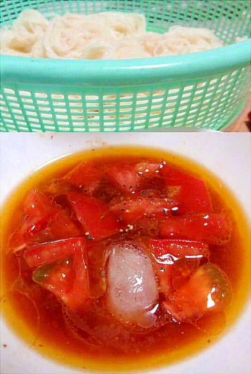 ざく切りトマトのイタリアン素麺つゆ