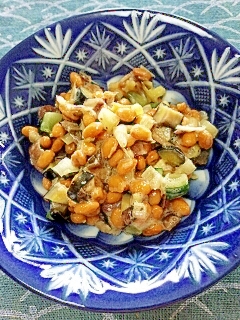 納豆の食べ方-夏野菜漬物♪