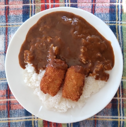 フィッシュカツとコーンのカレー