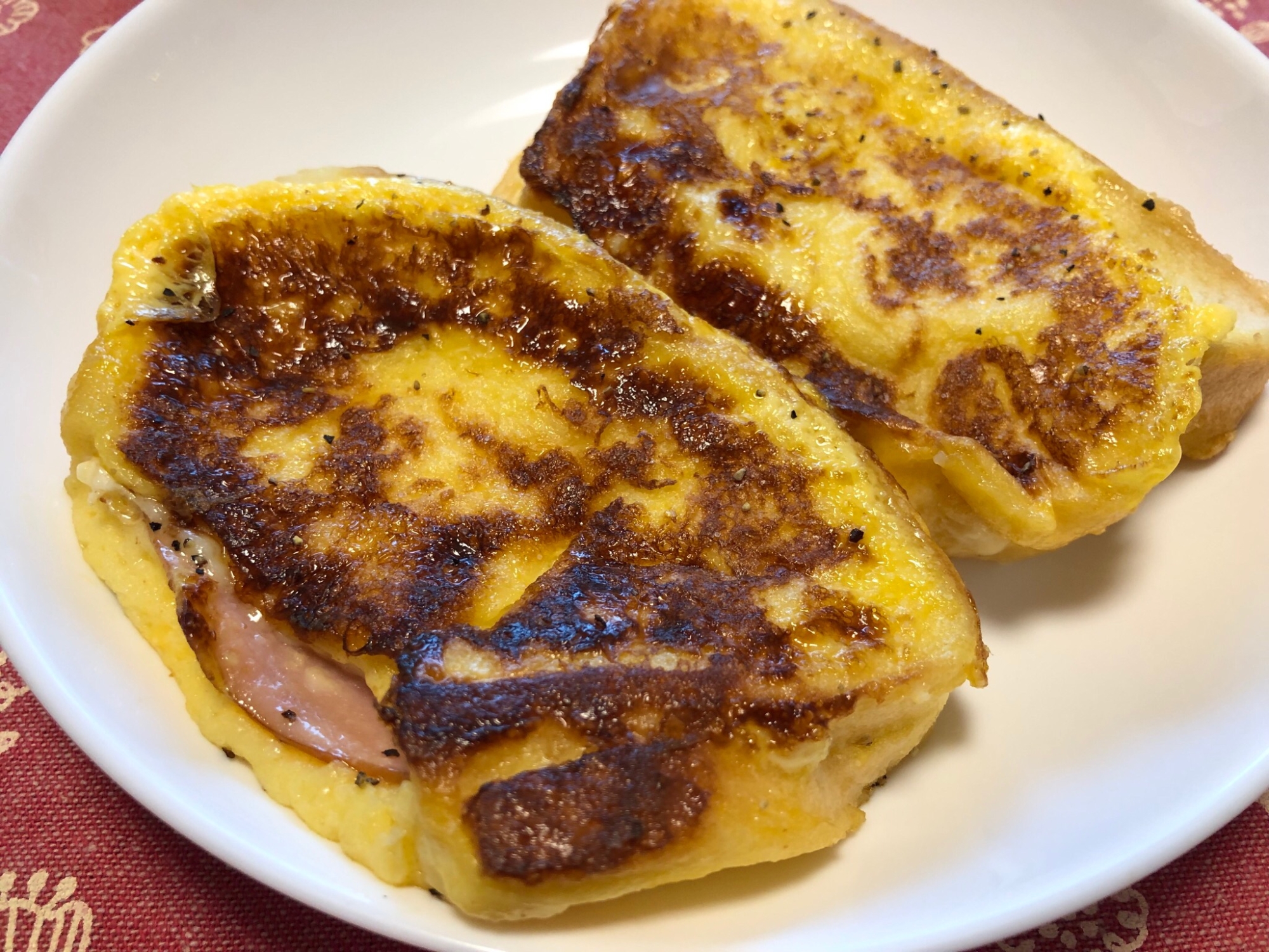 甘じょっぱい♪ハムチーズフレンチトースト