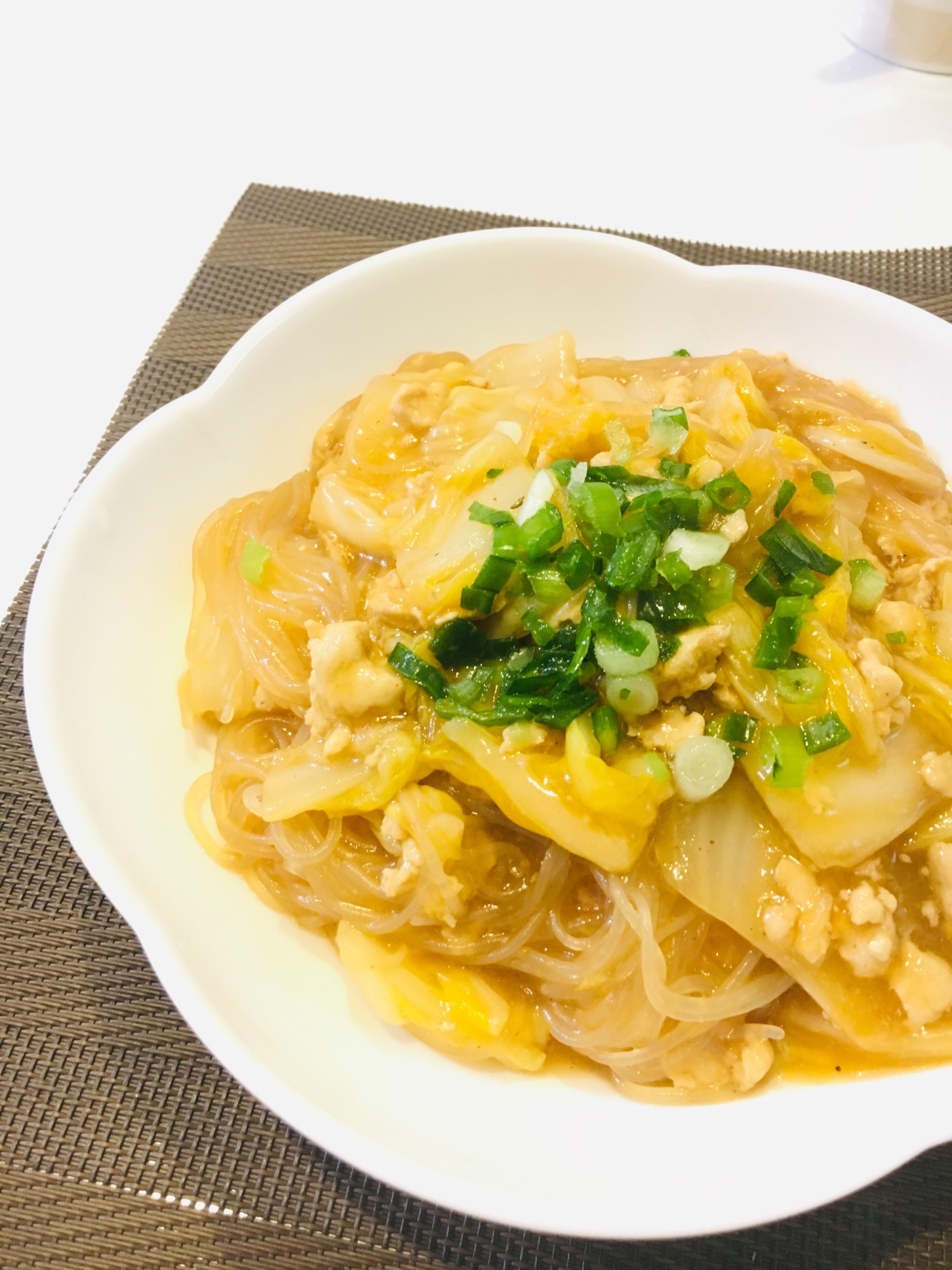 白菜と鶏ひき肉の麻婆春雨