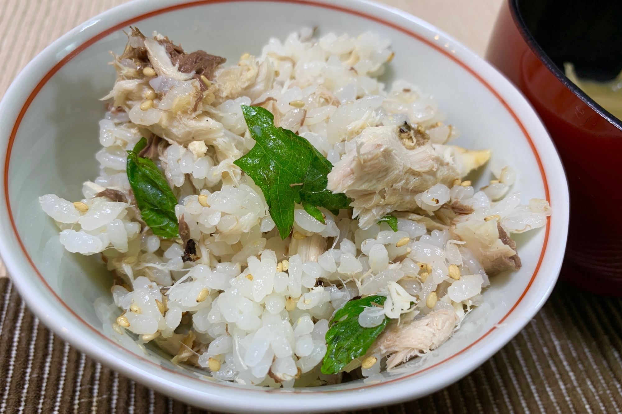 朝ごはん☆サバと大葉の混ぜご飯