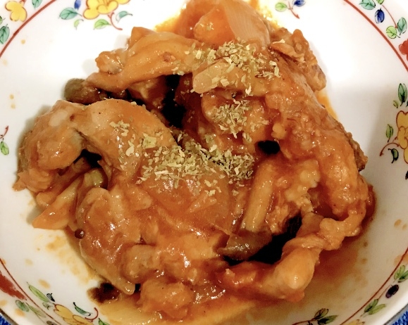 鳥もも肉のトマトジュース煮