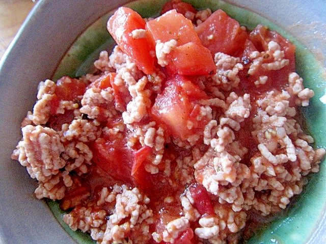トマト豚挽肉のサルサソース