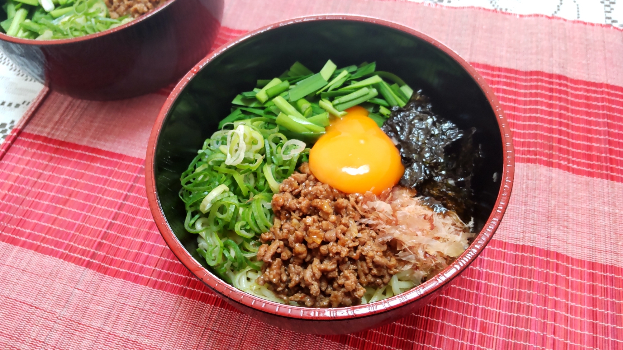 麺レシピ♪中華麺を使ったピリ辛台湾まぜそば〜