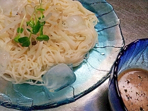 シャキシャキもやしとツルツル素麺