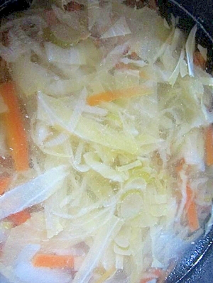 鳥皮の野菜スープ♪