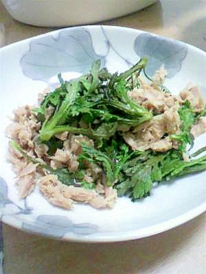さっと簡単！春菊とツナの炒め