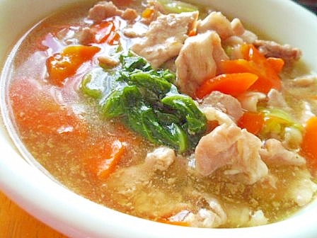 豚肉・白菜・にんじんの中華スープあんかけ