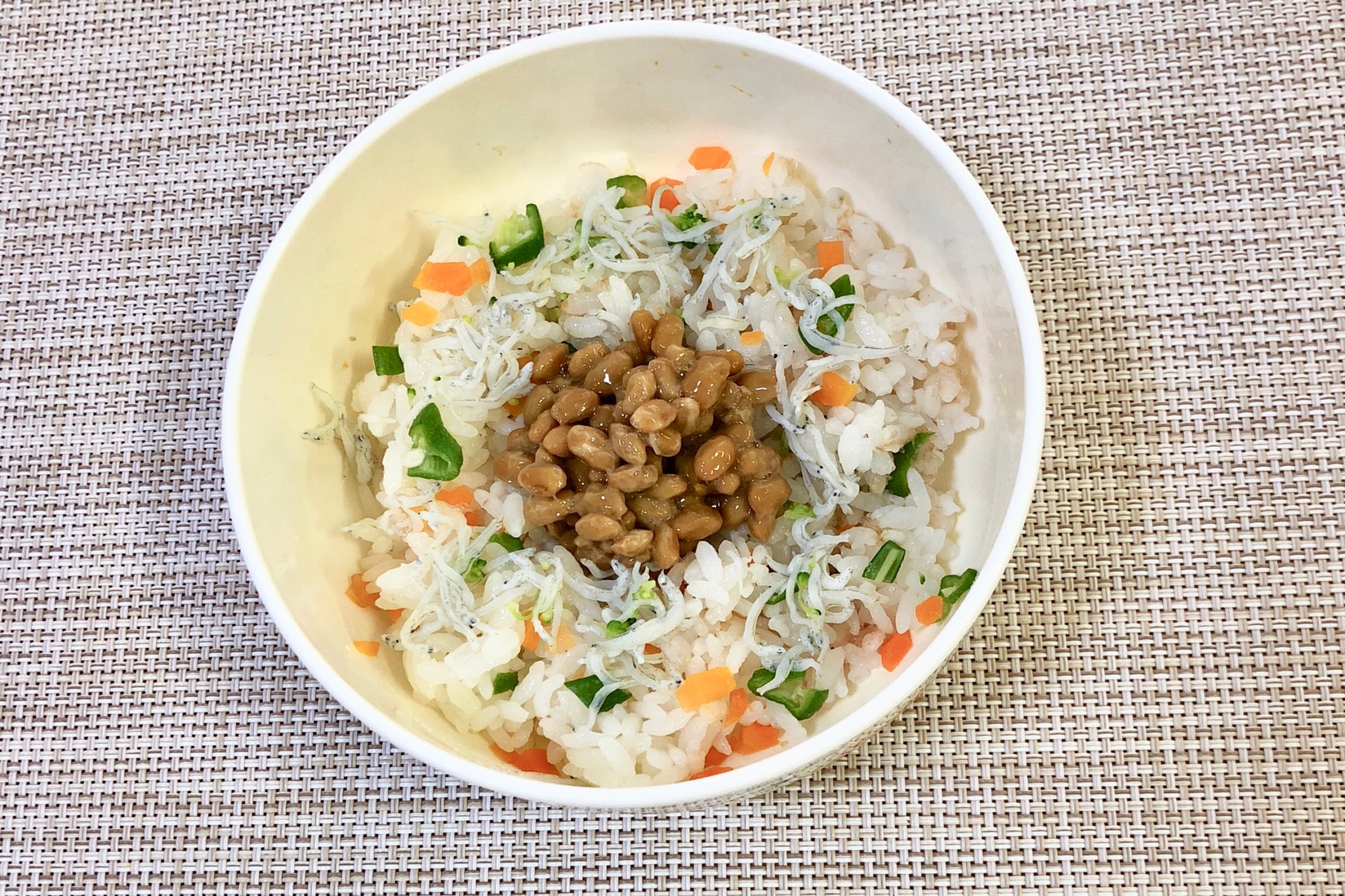 幼児食☆おくら納豆しらすご飯☆