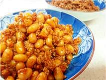 大豆の肉味噌炒め