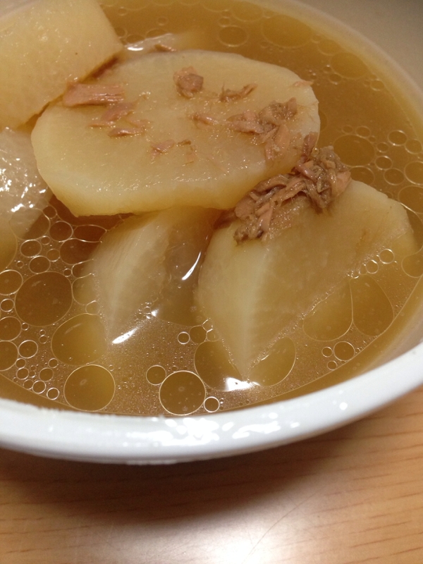 大根とツナと麺つゆ煮物(*^^*)★