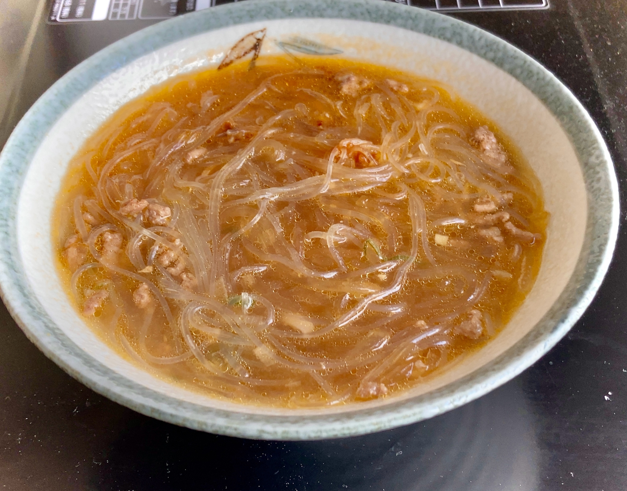 残り物の麻婆春雨で［担々麺］