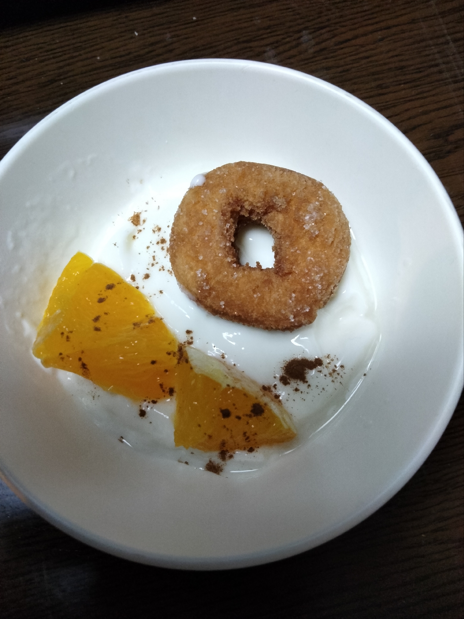 今日のヨーグルト♡ミニドーナツ&柑橘