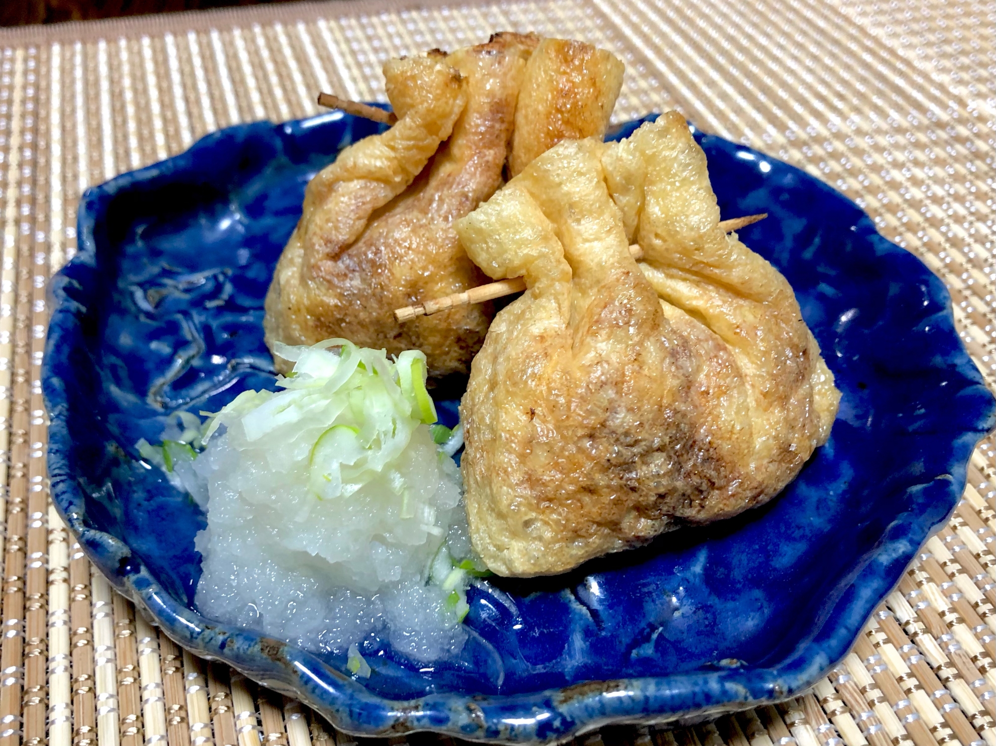 タンパク質たっぷり❤️油揚げの納豆茶巾