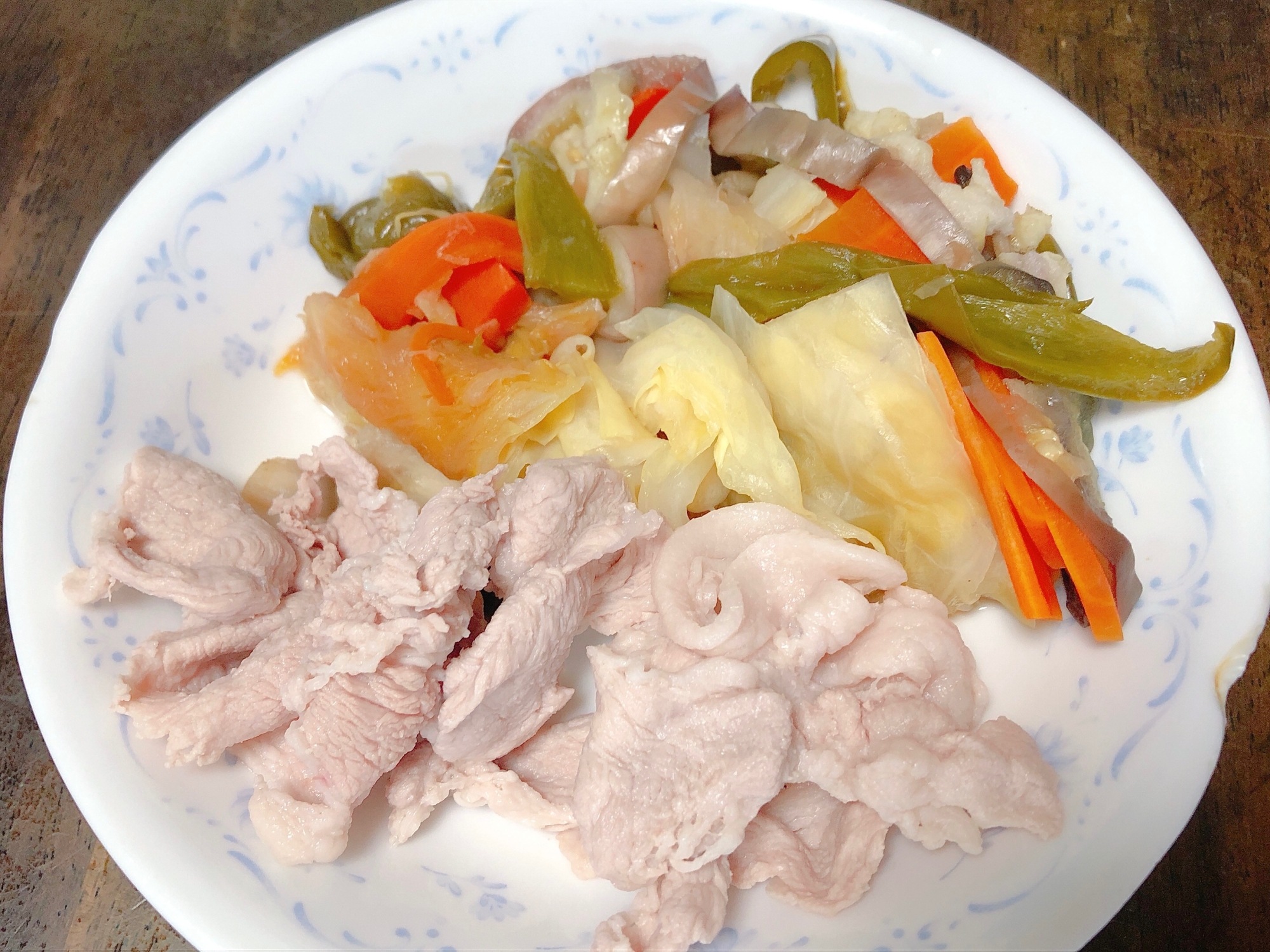 キャベツと茄子の蒸し野菜冷しゃぶ