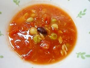 ツナと豆のトマトスープ