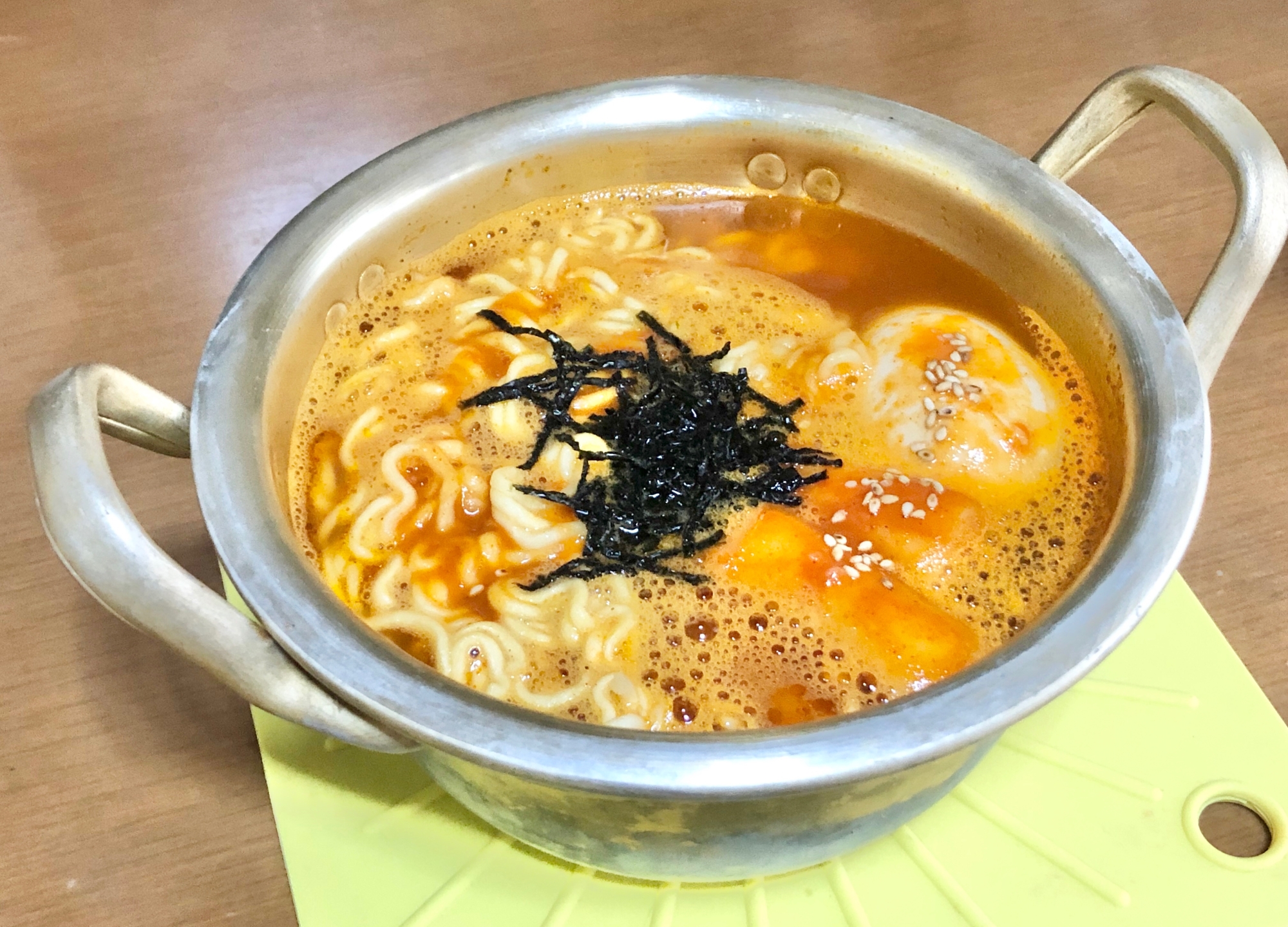 簡単⭐余ったタレつきトッポギと辛ラーメン