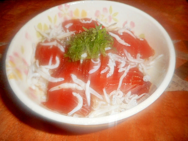 サーモン、しらす丼