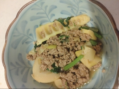 たけのこと豚ひき肉のとろとろ炒め煮