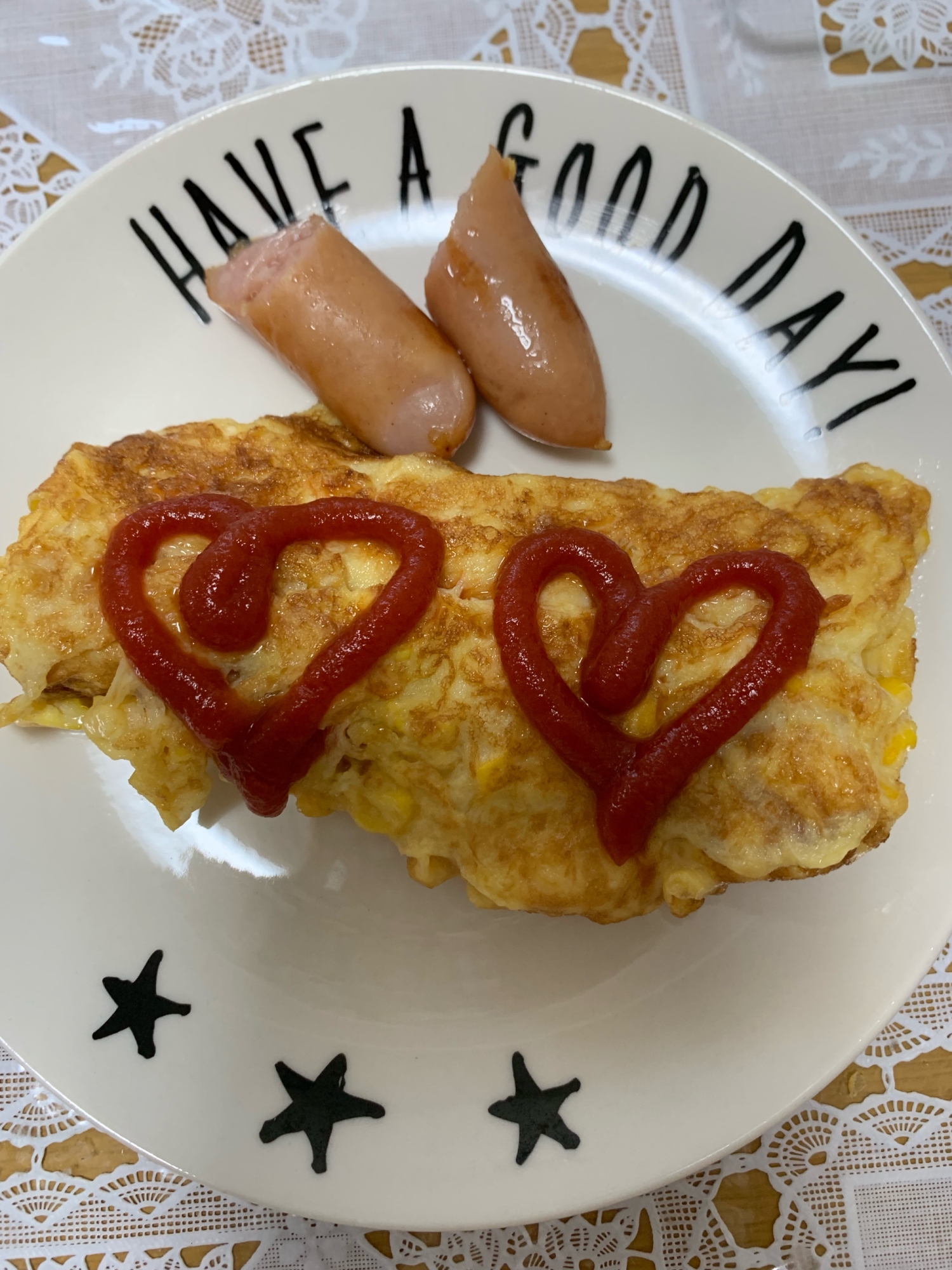 とうもろこし入りオムレツ