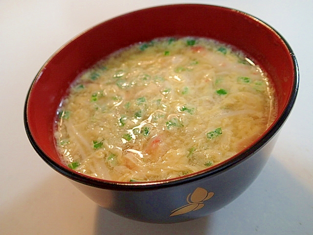 シ一サラダ・韮入り　和風卵スープ