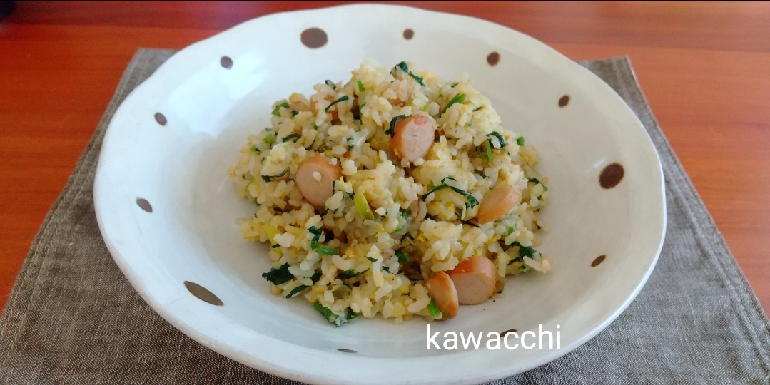 ほうれん草とウインナーの炒飯♡