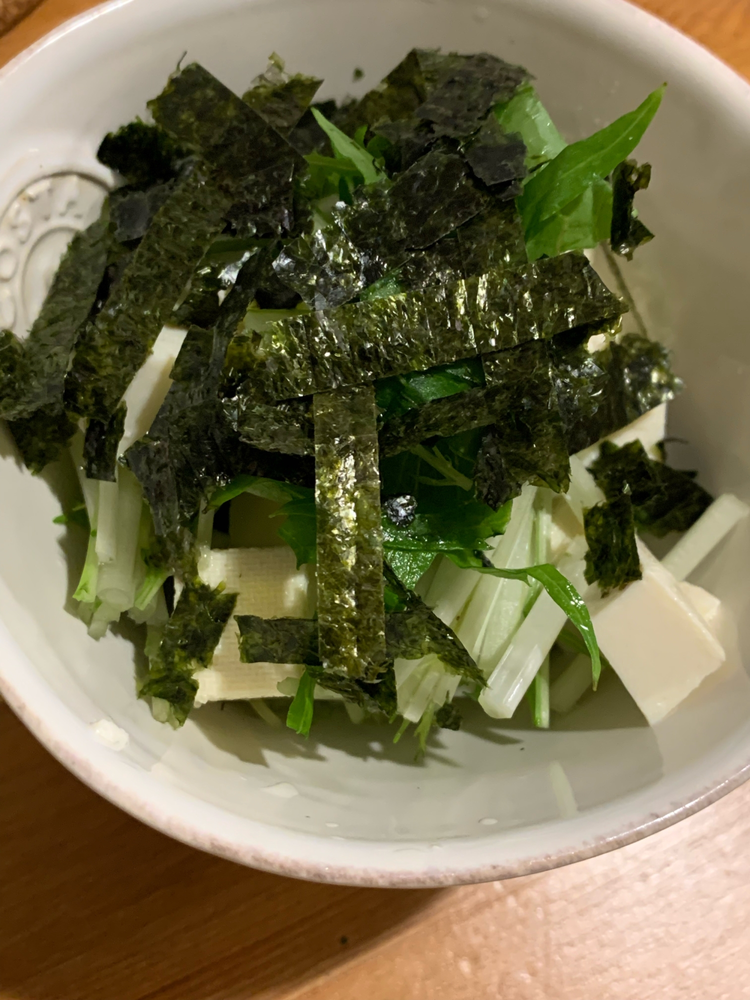 水菜と海苔のサラダ