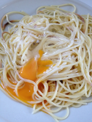 簡単すぎるカルボナーラ風一人パスタ