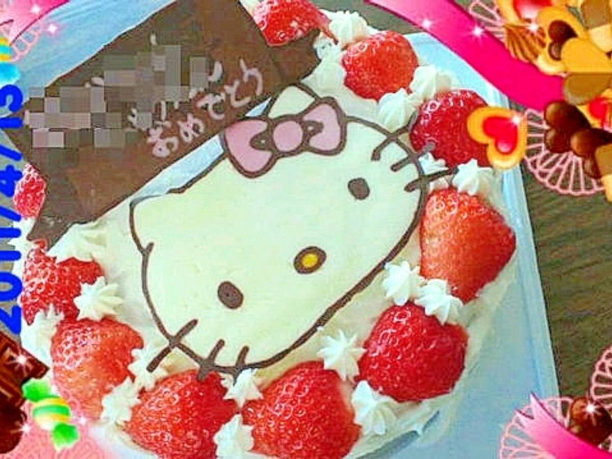 キティちゃん キャラケーキ レシピ 作り方 By ちびすけ712 楽天レシピ キティちゃん キャラケーキ レシピ 作り方 By ちびすけ712 楽天レシピ