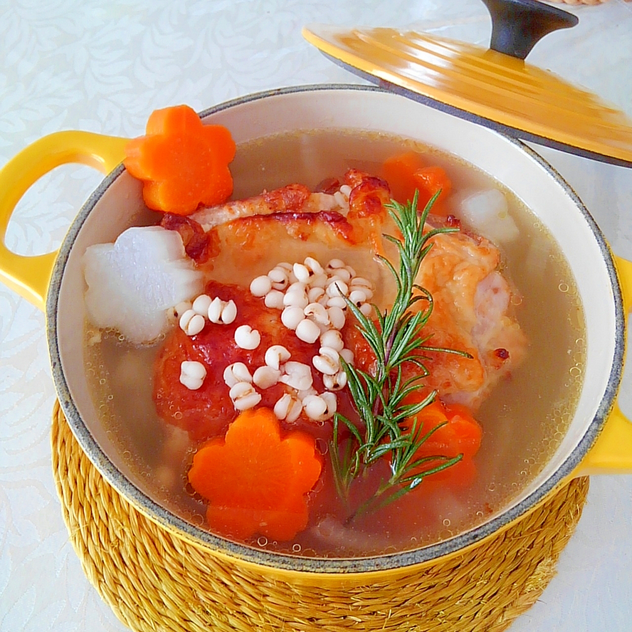 風邪や肌荒れに 生姜はと麦チキンスープ レシピ 作り方 By Sawa Rarara 楽天レシピ 風邪や肌荒れに 生姜はと麦チキンスープ レシピ 作り方 By Sawa Rarara 楽天レシピ