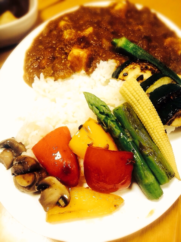 ウマー♫野菜と焼豆腐のキーマカレー♫